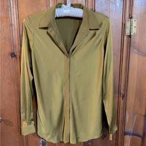 Olive Green Long Sleeve Blouse